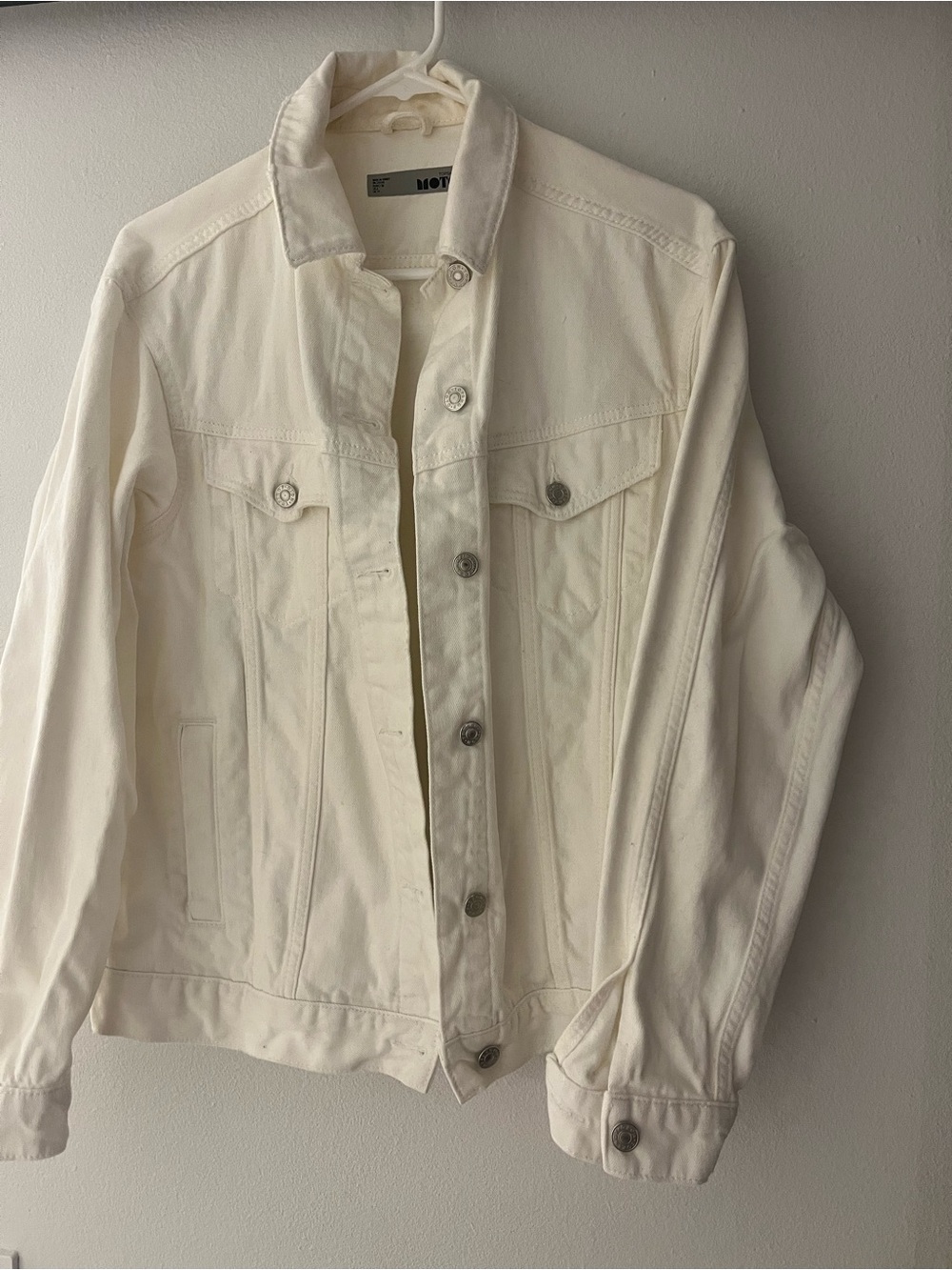 Topshop MOTO White Denim Jacket